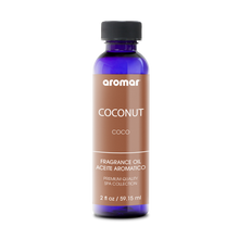  Fragrance Oil Coconut by Aromar features notes of coconut, vanilla, and Tonka bean. Its lovely aroma creates a tranquil paradise that delicately soothes the senses.