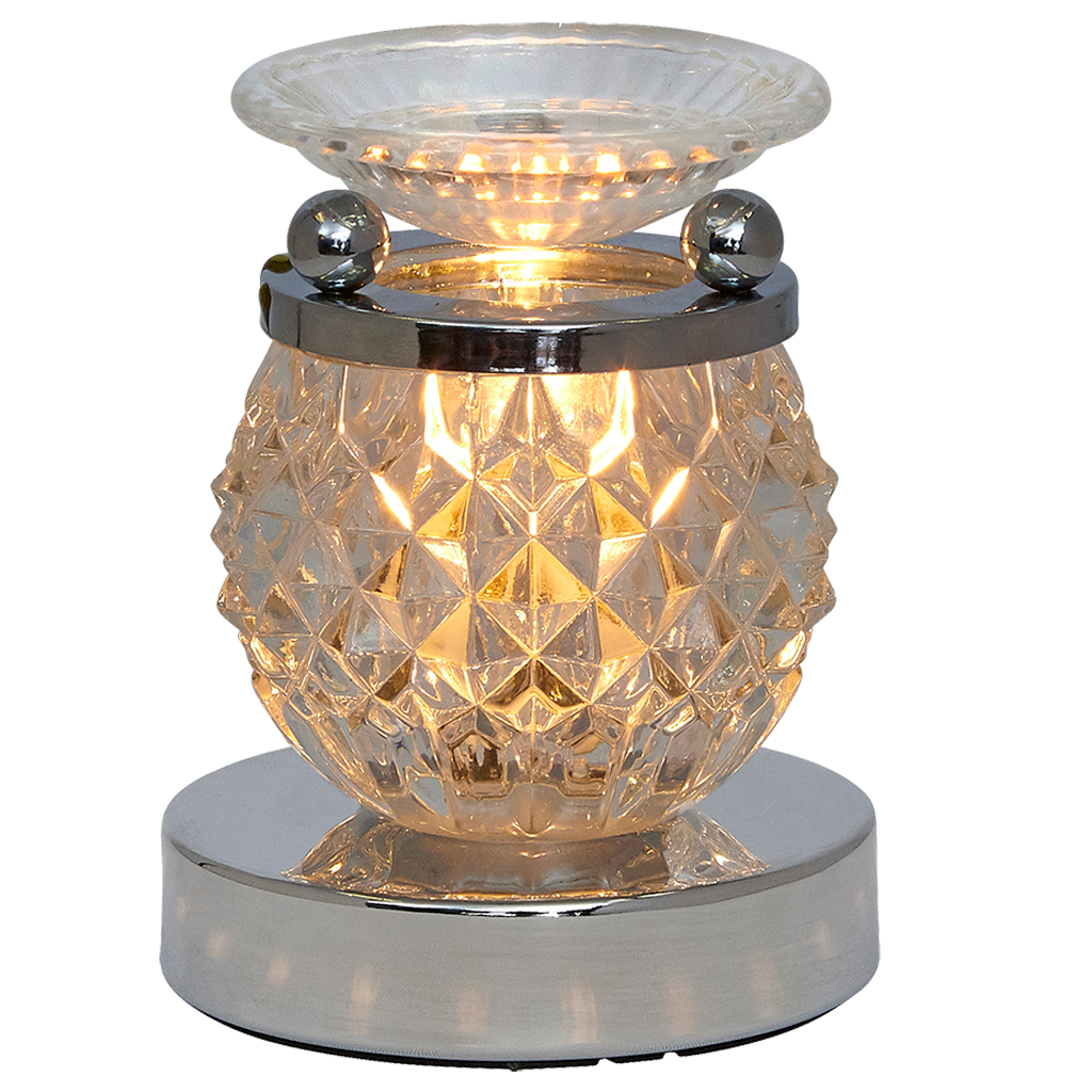 Oil Warmer Cristal Glass Geo Touch Lamp by Aromar