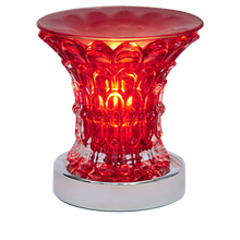  Oil Warmer Red Glass Maze Touch Lamp by Aromar