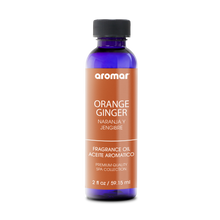  Fragrance Oil Orange Ginger by Aromar. It features a fresh blend of sweet orange, melon, rose, hyacinth, peach, and light musk to add a zesty zing to your day.