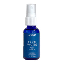  Image of Aromar Cool Waters Air Freshener, a blend of refreshing lavender, oakmoss, jasmine, musk, and sandalwood scents, created for a long-lasting, waterfall paradise aroma experience, guaranteed to neutralize odors, made in the USA.