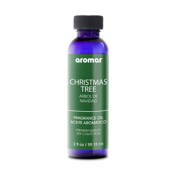 Fragrance Oil Christmas Tree by Aromar. Capture the magic of Christmas morning with top notes of pine and fresh lime, middle notes of cardamom and pepper, and base notes of Scotch pine. Happy holidays!