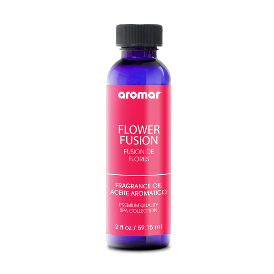 Fragrance Oil Flower Fusion by Aromar is for everyone who believes in flower power. A medley of floral notes, this scent adds a unique and mesmerizing burst of energy and brightness to any space.