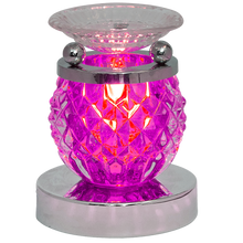  Oil Warmer Purple Glass  Geo Touch Lamp by Aromar