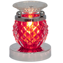  Oil Warmer Red Glass Geo Touch Lamp by Aromar