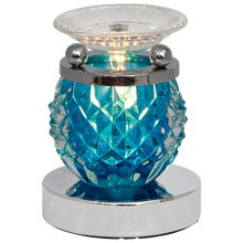  Oil Warmer Blue Glass Geo Touch Lamp by Aromar