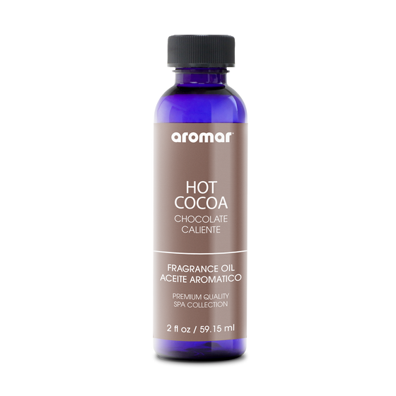 Fragrance Oil Hot Cocoa by Aromar presents the rich aroma of fresh hot chocolate to warm you on a cold winter‚Äôs night. Hot Chocolate fragrance oil infuses cozy warmth into any space, a perfect fragrance to celebrate the winter holidays or host a cozy night in.