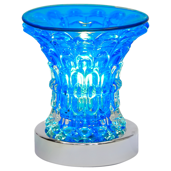 Oil Warmer Blue Glass Maze Touch Lamp by Aromar