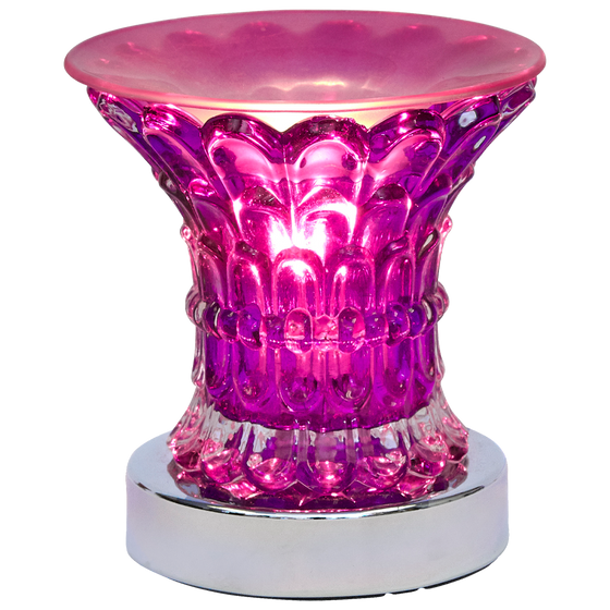 Oil Warmer Purple Glass Maze Touch Lamp by Aromar