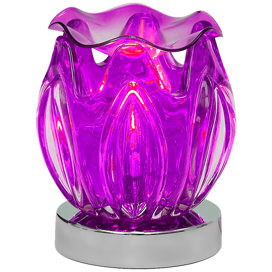 Oil Warmer Purple Glass Petal Touch Grande by Aromar