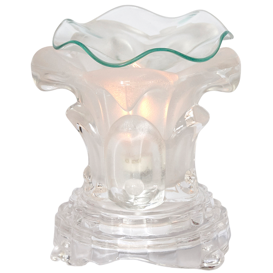 Oil Warmer White Glass Rose Dimmer Lamp by Aromar