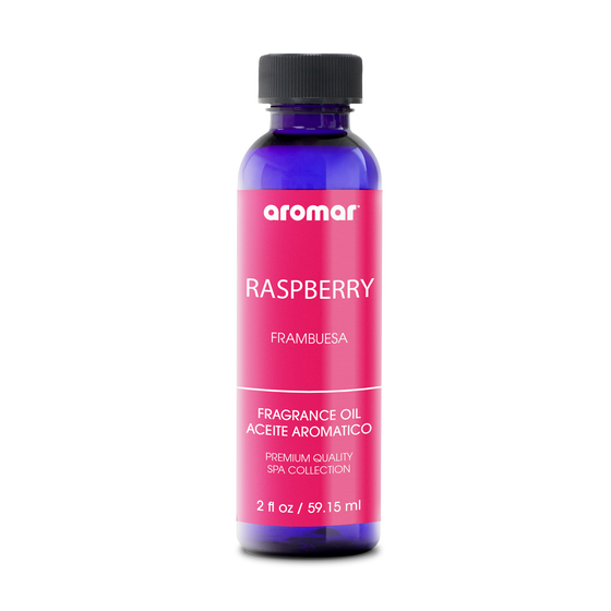 Fragrance Oil-Raspberry by Aromar features top notes of freshly picked, ruby red raspberries; middle notes of white jasmine and geranium petals, and citric zest; and green stems and white woody base notes. Enjoy the pure aroma of one of summer's berries all year round!